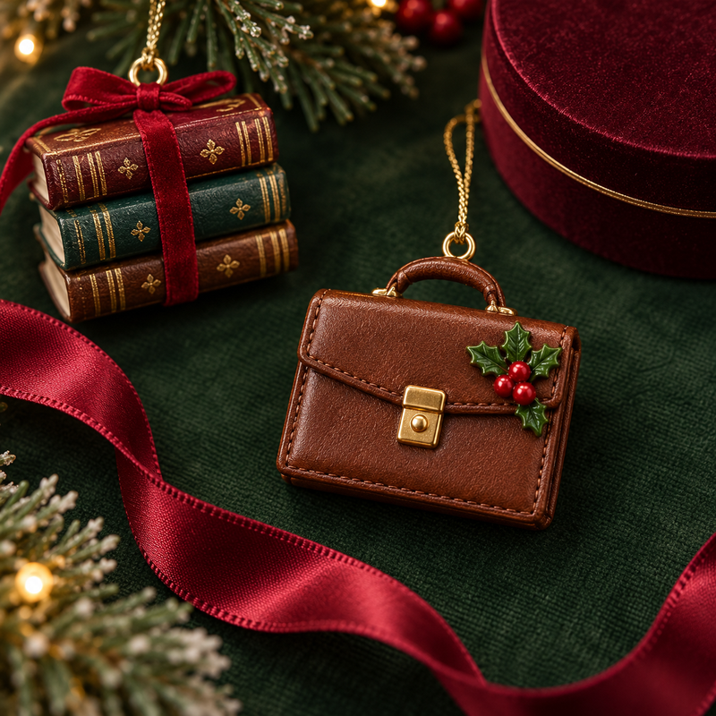 A mini lawyer briefcase ornament from the Lawvent calendar